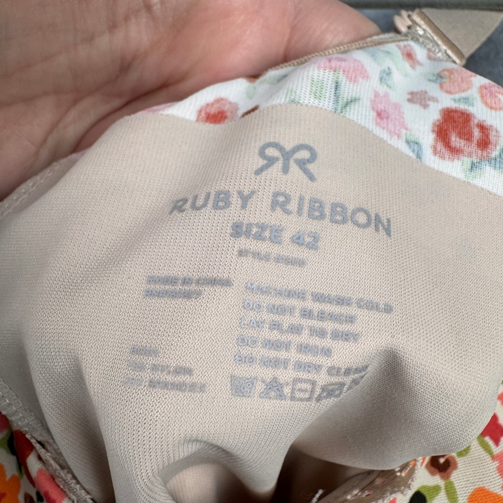 Ruby Ribbon Camisole LOT x 2 Womens Size 42 Floral Lace Trim Shaping Stretch - Picture 3 of 12